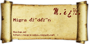 Migra Ödön névjegykártya